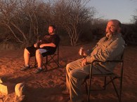 Relaxing around the fire pit in Namibia