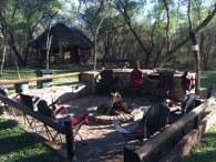 Fire pit at tented camp