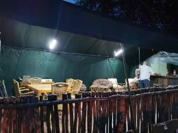 Elephant tented camp dining area