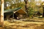 Client tent at free-range Zambezi Delta buffalo camp