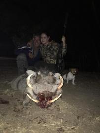 Proud hunter with warthog trophy