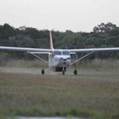 Charter flight landing in Mozambique