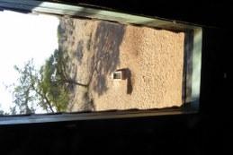 View of feeder from elevated blind in Namibia