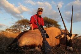 Trophy gemsbok and huntyer