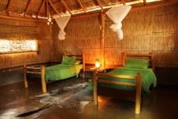 Beds in guest chalet in Zambia
