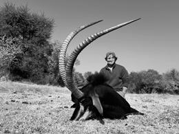 Hunter with big sable trophy