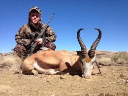 Trophy Kalahari Springbuck with Proud Hunter