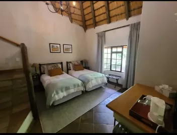 african hunting lodge bedroom