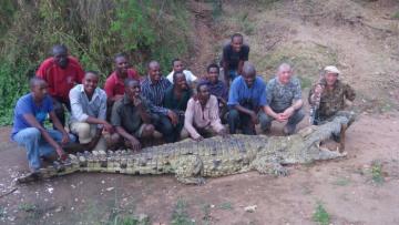 Selous reserve trophy crocodile