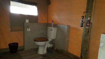 In-suite toilet in tented camp