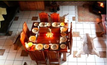 Dining room in lion hunting lodge