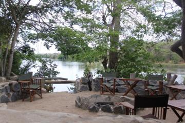 Camp on bank of river