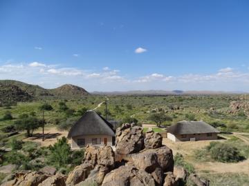 Aireal view of tiny 10 lodge in Namibia