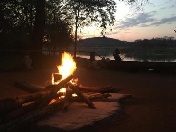 Mozambique Tete Crocodile Camp Fire in the evening