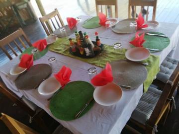 Dining table at Bushmanland Elephant Camp