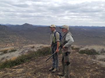 Saerching the bush for game in Zimbabwe